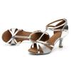 Buty Do Tańca Latino Na Obcasie Leah 7 Cm Srebrne 34