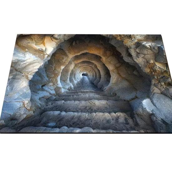 3D Dírkový koberec Realistická bezedná jáma Podložka na podlahu Zábavný koberec s optickou iluzí s protiskluzovou podložkou pro vstupní prostor obývací pokoj koupelnu