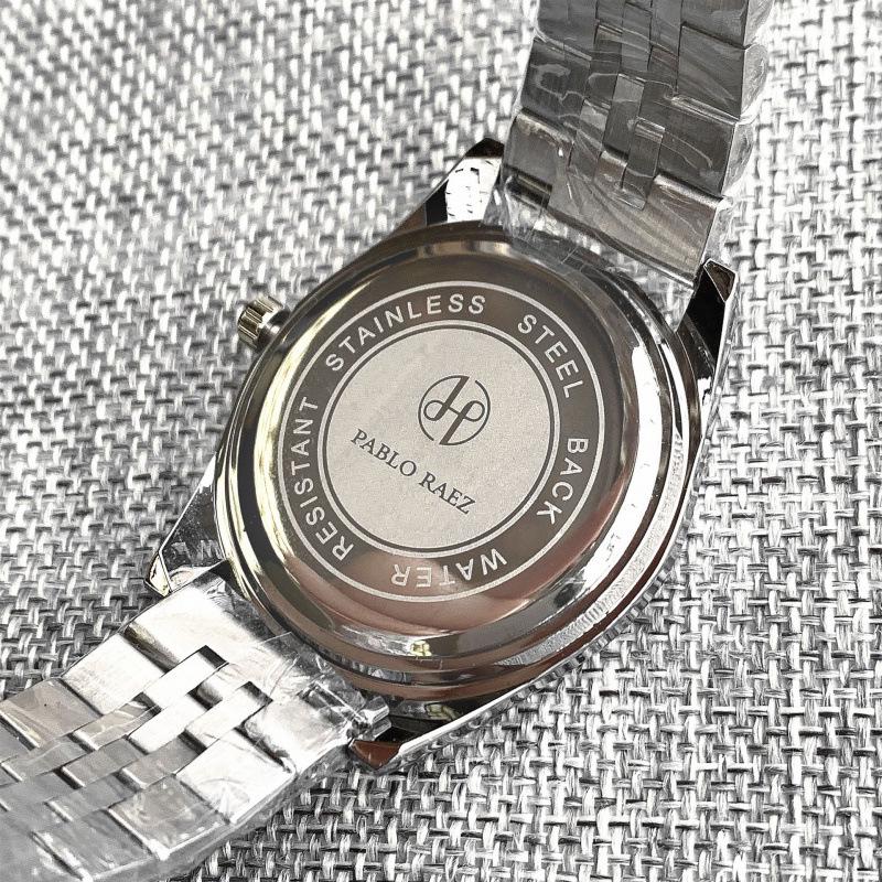 PABLO RAEZ Men's Quartz Business Casual Waterproof Steel Watch with Calendar