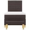 Boxspring Bed with Headboard Dark Brown 200 x 90 cm Fabric