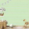 Zigzag Mint, White and Cream Wallpaper for Living Room and Bedroom 50x1000