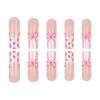 European & American Style French Manicure Bow Flower Nail Tips - 24 Detachable False Nails