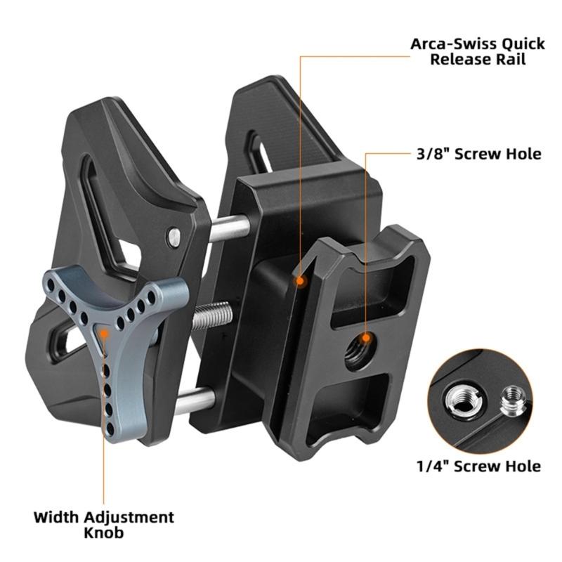 Universal Clamp Mount Tripod Stand With Adjustable Angle For Camera Smartphone Lightweight Aluminum Alloy Construction