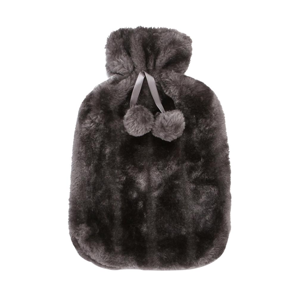 Capa para Bolsa de Água de 2000ml à Prova de Frio de Pelúcia para Bolsa de Água Quente Protetora Removível Macia com Bola de Pelo para o Inverno