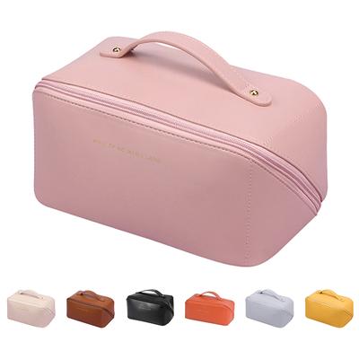 Large Pu Leather Travel Cosmetic Bag For Women Cosmetic Organizer High-capacity Makeup Bag Storage Pouch For Female Makeup Box