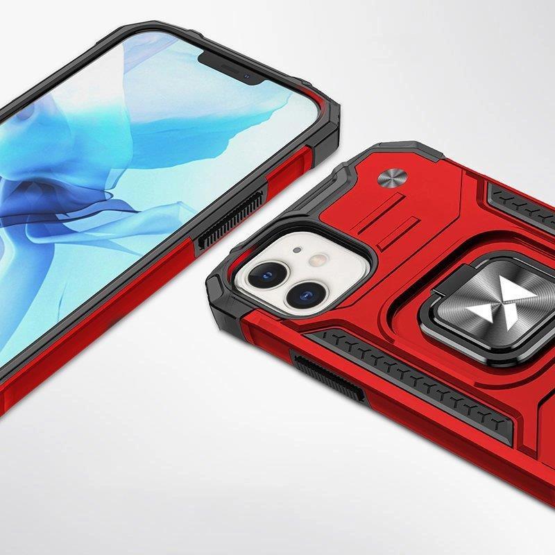 Wozinsky Ring Armor Etui Iphone 14 Plus Pancerny Pokrowiec Uchwyt Magnetyczny Ring Czerwone