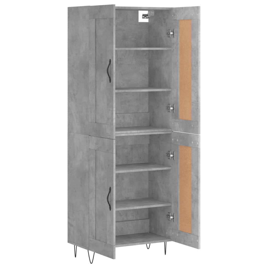 Highboard Concrete Grey 69.5 x 34 x 180 cm Engineered Wood