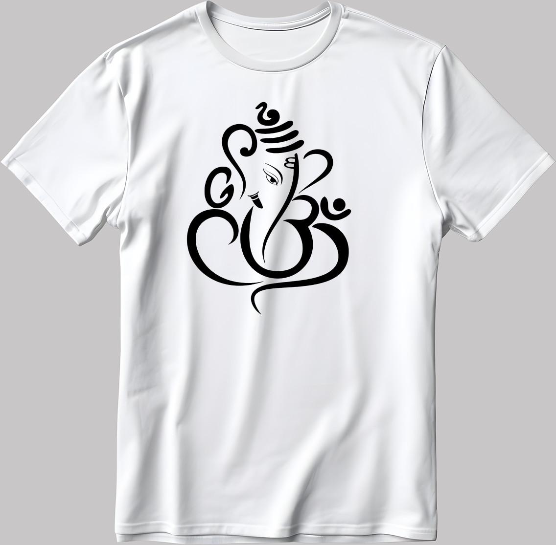 Ganesha Elephant Short Sleeve White-Black Men s / Women s T Shirt Mens Womens Tees Top K823 M