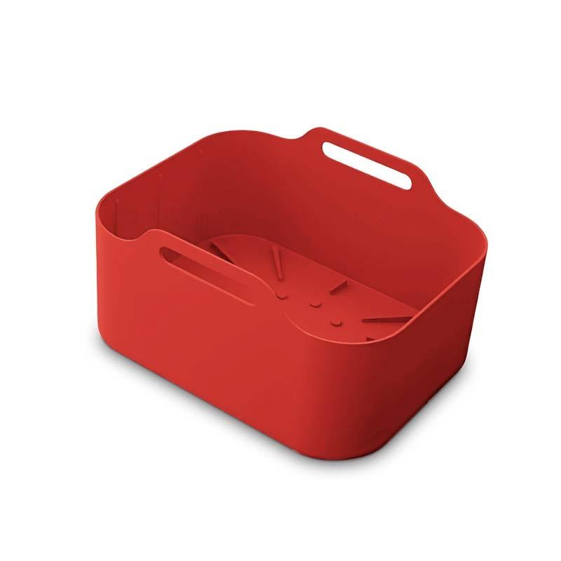 Silipot2 - Silipot2 Red - Set of 2 Red Silicone Baskets - Non-stick - Reusable - 21.5×14.5×7 Cm