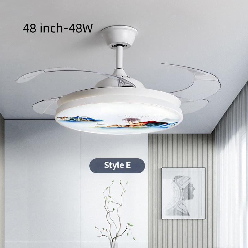 36W/48W Bedroom Invisible Silent Fan Light Simple Ceiling Fan Lamps With Remote Control Household Intelligent Integrated Ceiling Fan With Light