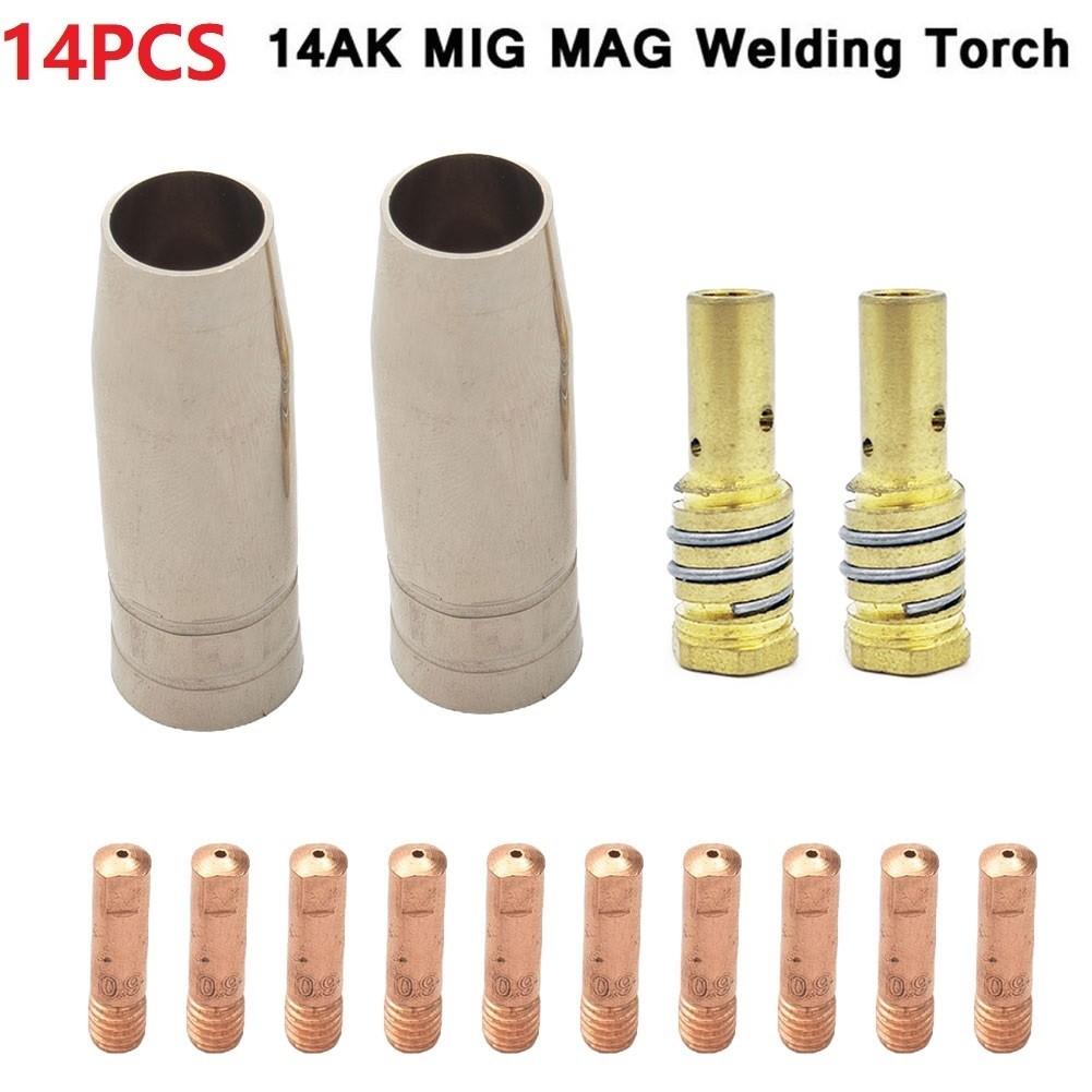 Long Lasting 14Pc Torch Gas Nozzle Tip Holder for MIG Welding Applications