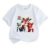 Kids Boys Girls Crew Neck Short Sleeve 100% Cotton T-Shirt Cool Mecha Robot Graphic Casual Tees for Children Summer Soft Breathable Comfortable Daily