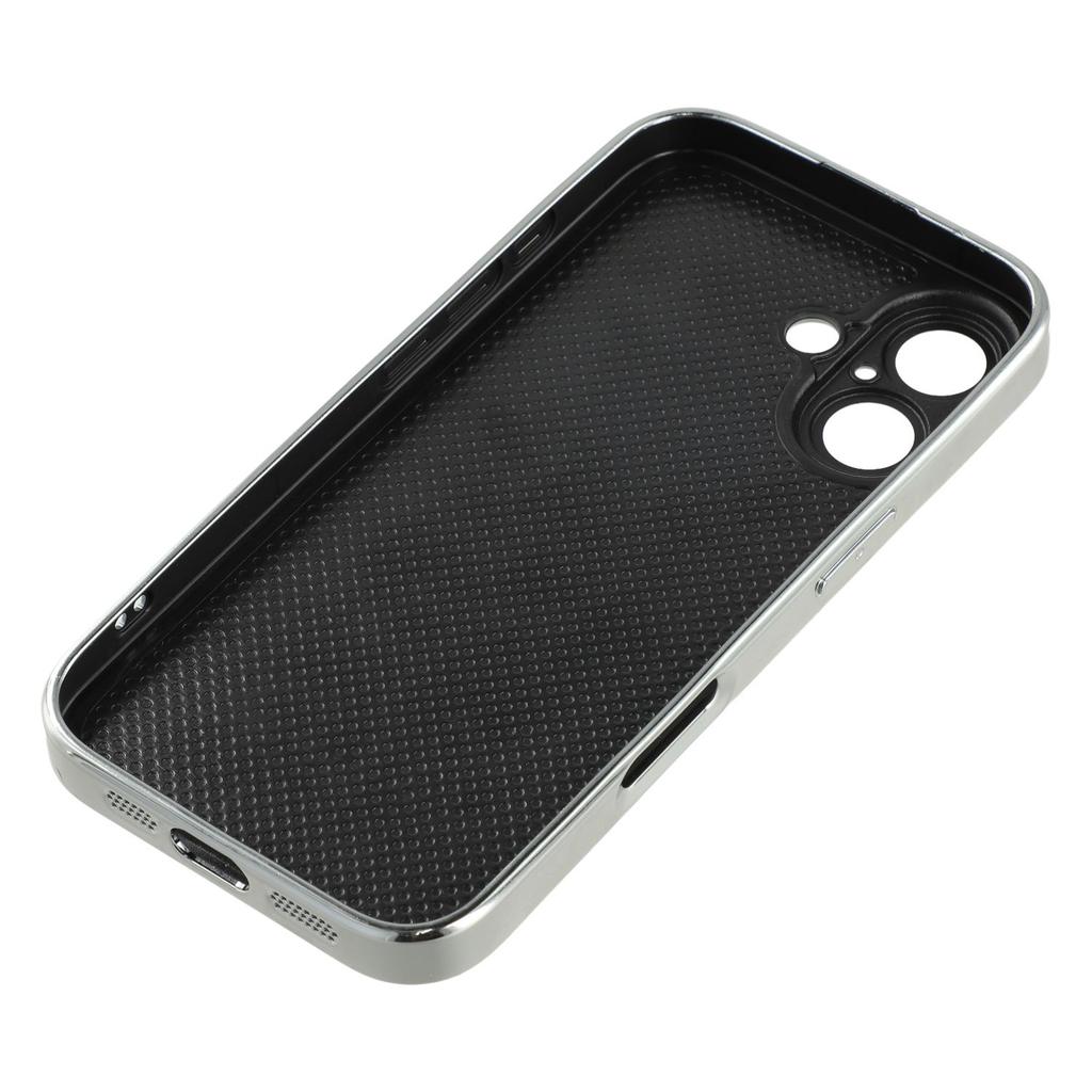 For iPhone 16 Case Electroplated Epoxy Metal Decor TPU + Acrylic Phone Cover Precise Cutouts