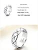 Cai Yi S925 Sterling Silver Rhombus Pattern Adjustable Ring - Simple & Versatile Design for Index Finger.