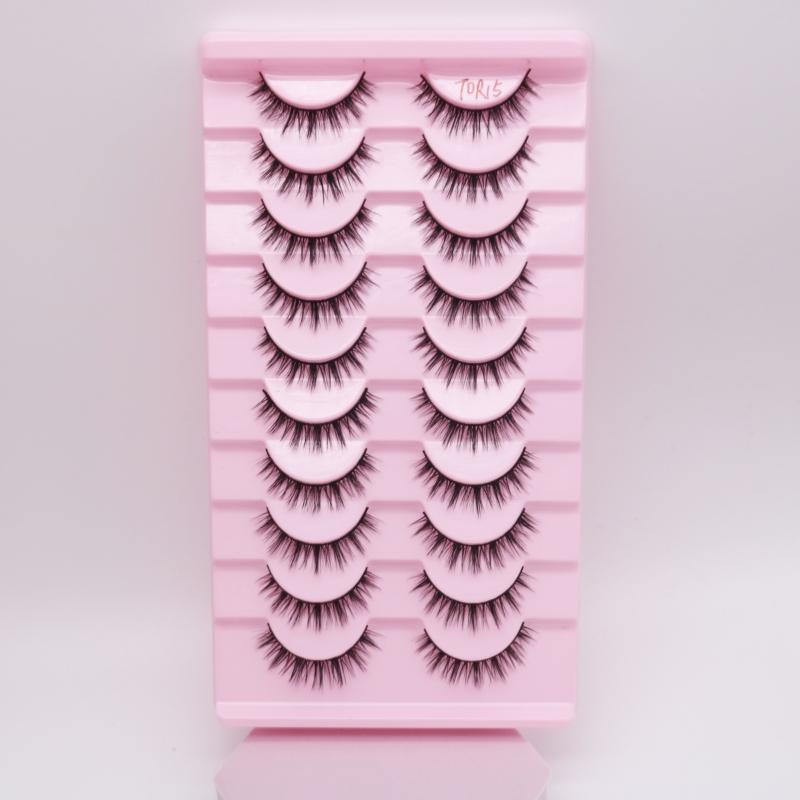 Private Label False Lashes 10 Pairs 3d Faux Eyelashes Natural Styles Makeup Mink Eyelash