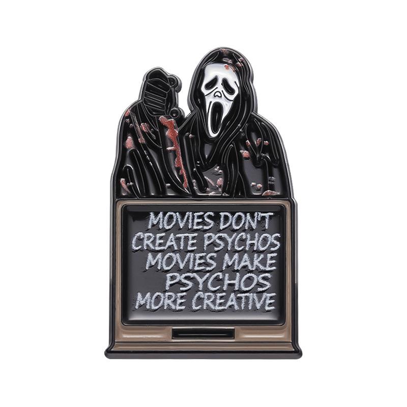 Skull Creative Alloy Shape Brooch With Colorful Cartoon Elements Ideal For Individual Style