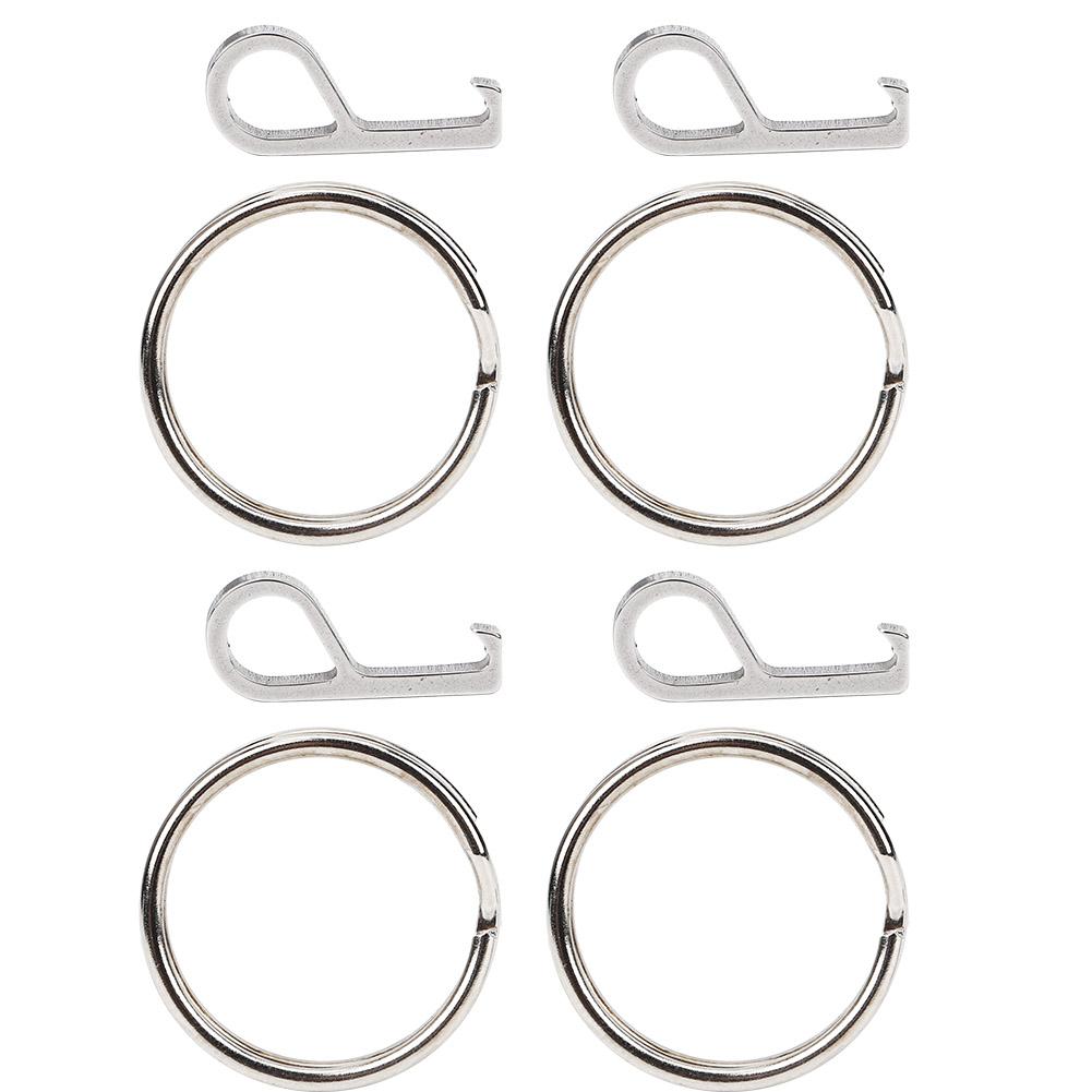 4 Sets EDC Mini Bottle Can Box Opener Knife Multifunction Tool Fish Hook Key Chain