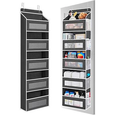 1 Piece 5-Layer Non-Woven Door Organizer Rack Large Capacity Hanging Storage Bag for Bathroom Bedroom Door Storage Solution