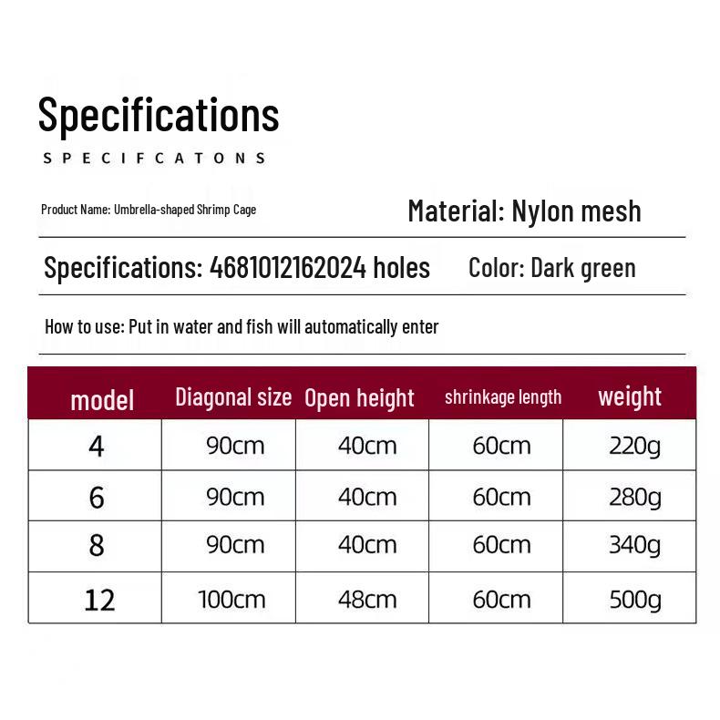 Automatic Folding Umbrella-Style Shrimp and Lobster Fishing Net