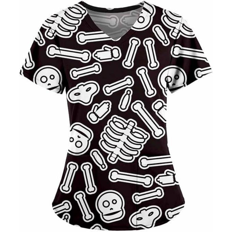 

Женская футболка с V-образным вырезом, медсестра, сетка-паутинка, повседневная футболка 6XL