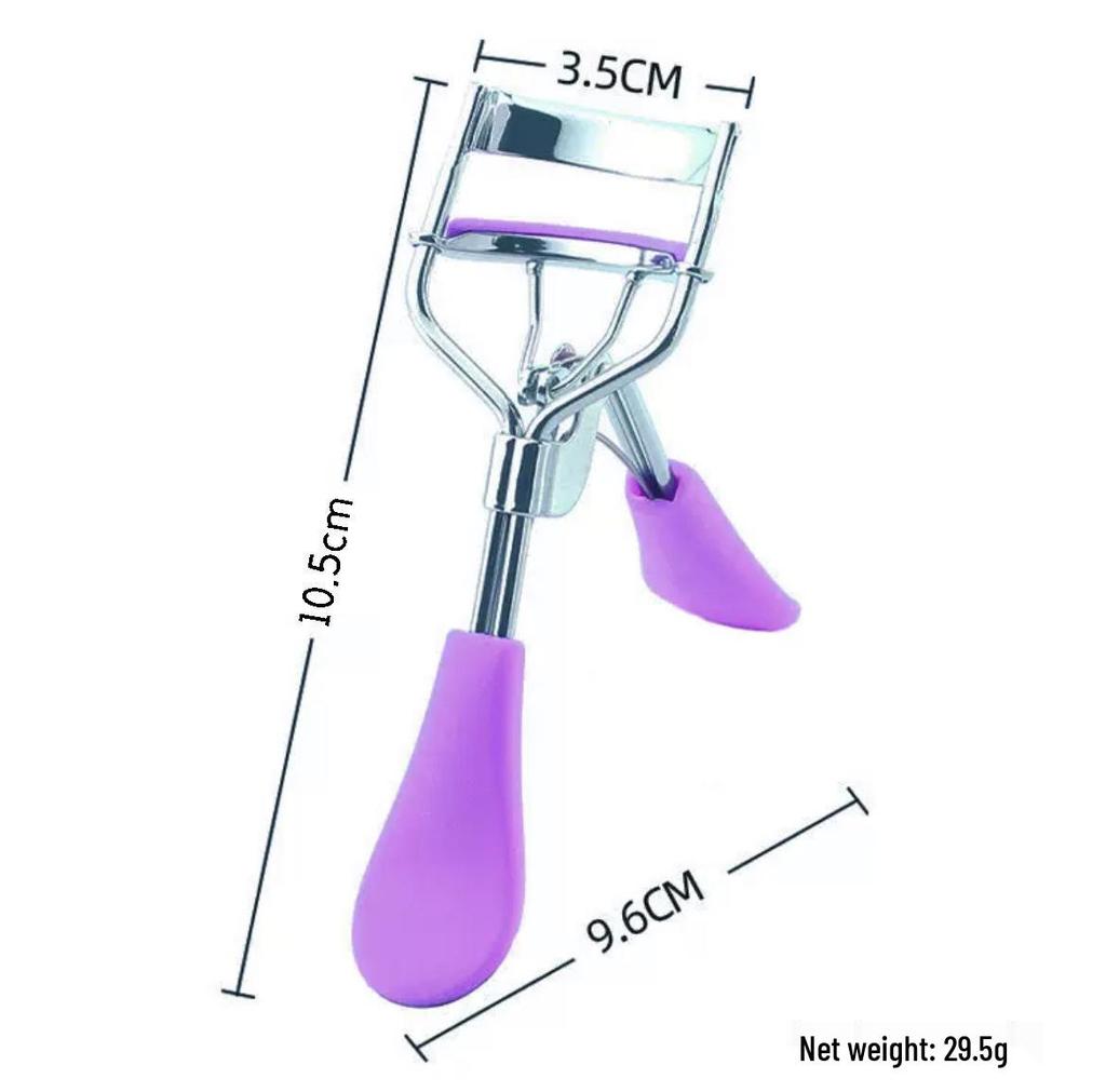 Ultra-Wide Black Eyelash Curler - Long-Lasting Setting Tool In Silver