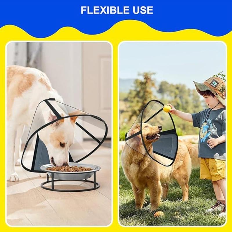 Adjustable Dog Cone Collar Post Surgical Care Soft Plastic AntiChew Licking Neck Guard For Large Breeds Wound Healing