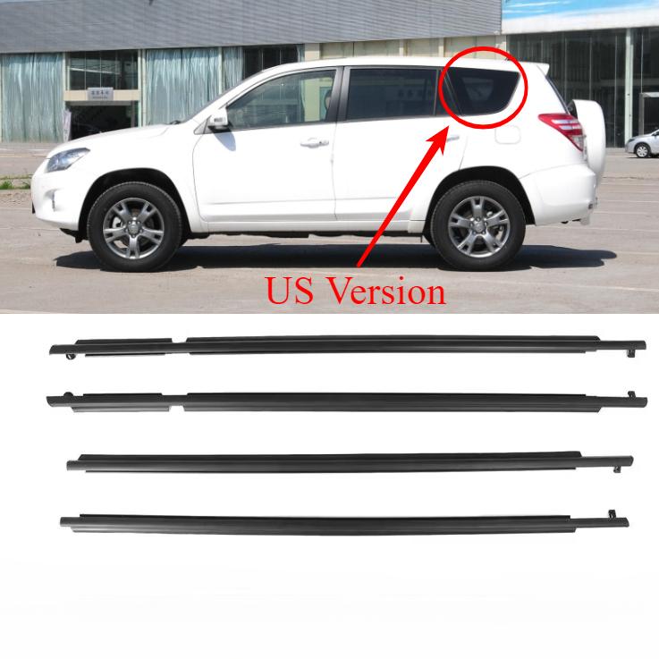 4 ks Gumové lišty vnějších oken USA nebo EU pro Toyota RAV4 2009-2012 75720-0R020 Ochrana skla Vodotěsná lišta pro sklo RAV-4 XA30