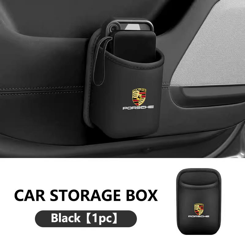 

Leather Car Water Cup Storage Box Car Door Water Cup Holder Back Seat Drink Rack For Porsche Cayenne Panamera Macan 911 Cayman чёрный