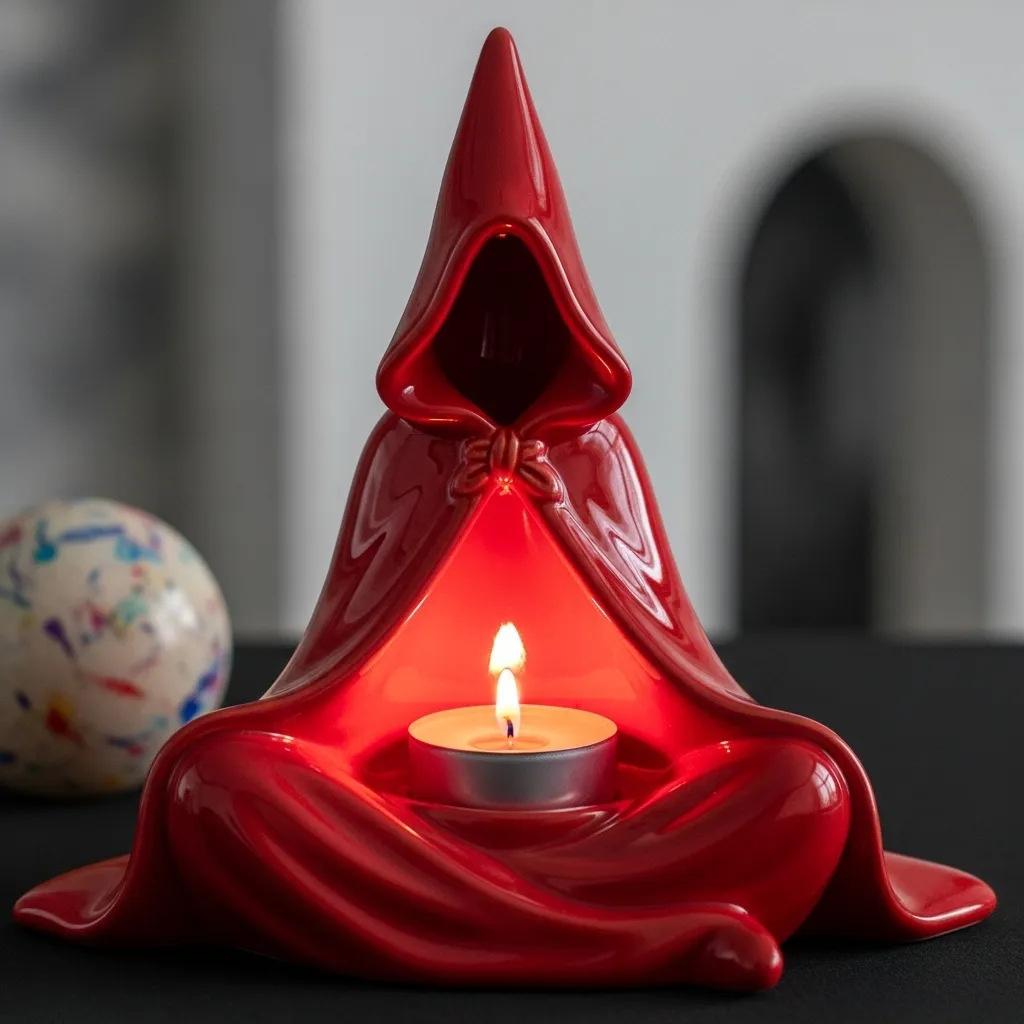 

Мистический Подсвечник Маг Керамическая Фигурка в Капюшоне Подставка для Чайной Свечи Готика Ведьмовство Медитация Домашний Декор Украшение