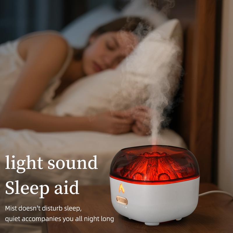 200ml Volcano Air Humidifier Desktop Electric USB Humidificadore Water Mist Essential Oil Aroma Diffuser with Colorful Lighting