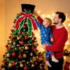 Foldable Christmas Tree Top With Big Bowknot Embellishments for Indoor and Outdoor Winter Holiday Party Centerpieces