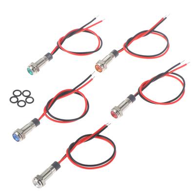 P67 luz indicadora de advertencia de metal LED de 6 mm a prueba de agua 3v 5v 6v 12v 24v 220v