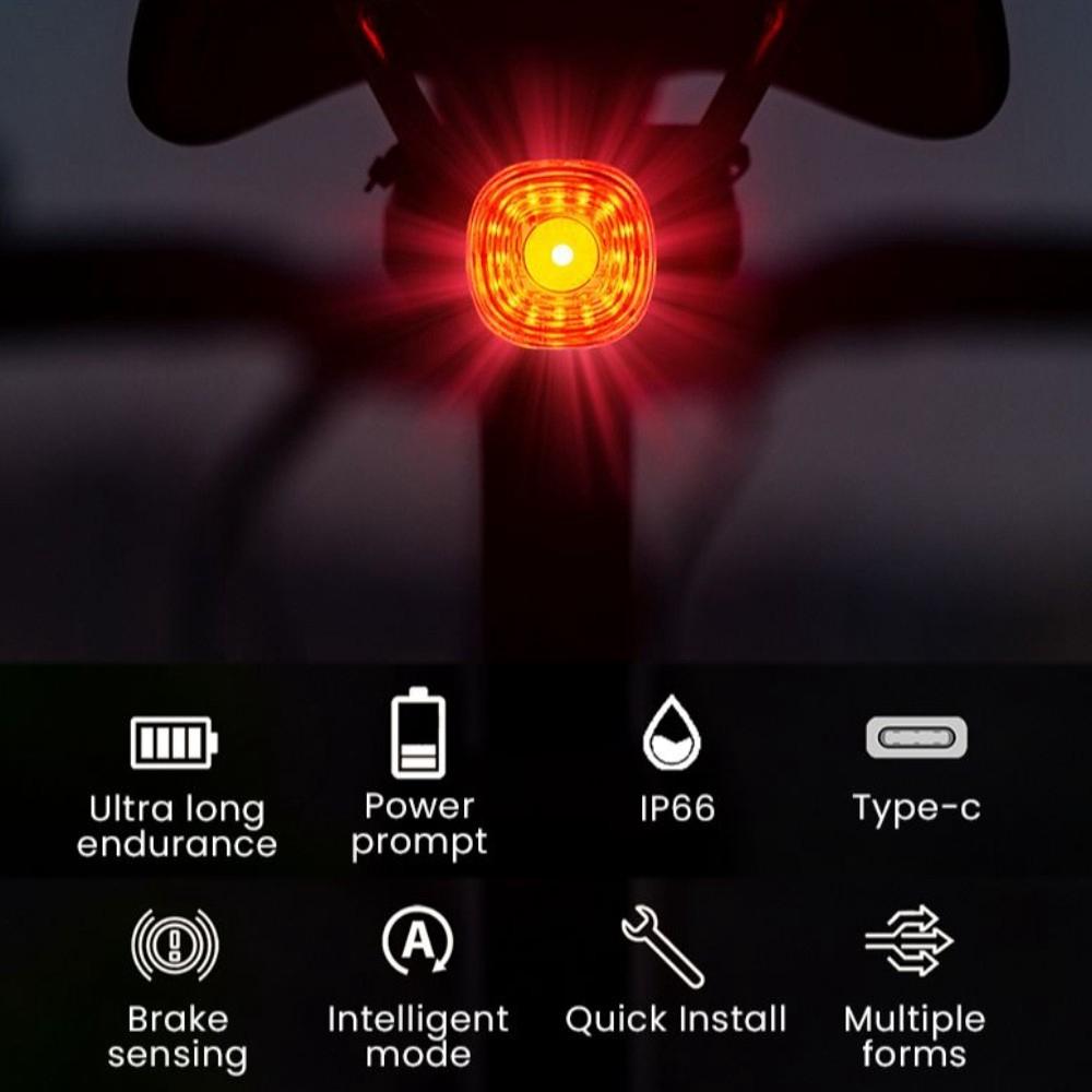 Nové inteligentní brzdové světlo pro jízdní kola, horské a silniční kolo, automatické brzdové snímání, SB, dobíjecí, vodotěsné, IPX6, LED, výstražné zadní světlo