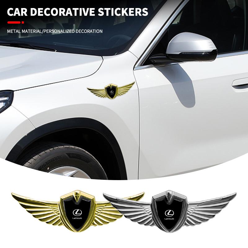 Car Styling 3D Chrome Metal Corporation Emblem Car Body Wings Stickers For Lexus EX300H RX450H IS300H ES300H NX RX GS Al20