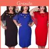 Damska Modna Sukienka Plus Size 6XL z Wycięciami, Krótkim Rękawem, Jednokolorowa, Dla Swobodnego Stylu**