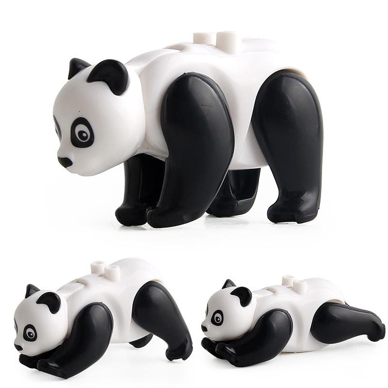 Jm024 Animal Building Block Bag Protection Animal Panda Assembly Puzzle Building Block Toy Ornament Collection