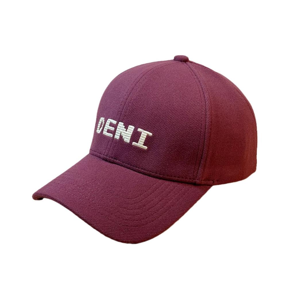 New Autumn and Winter Hard Top Woolen Letter Embroidered Peaked Cap for Women Casual Versatile Face Showing Small Simple Baseball Cap for Men