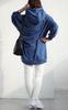 Gold Japan Plus Size Tunic Long Winter Sizes Women's Hoodie, Sleeve, Stretch, Outfit, Fall/Winter/Spring, 4L-5L, Blue, Fem-445