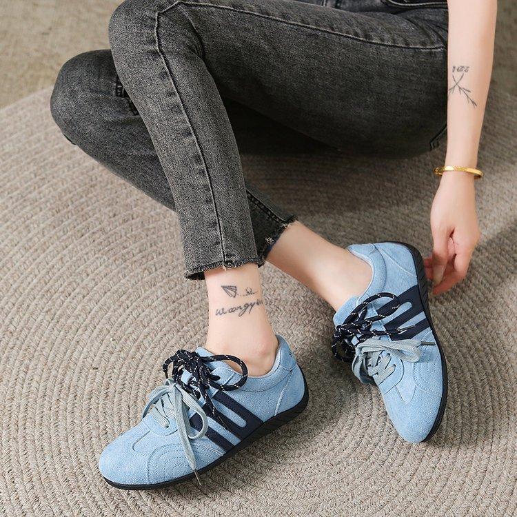 Zhang Linghe same thick-soled track formula racing shoes 2025 new thin-soled red German training shoes women's shoes