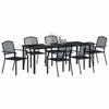 Outdoor Dining Set 7 pcs Anthracite Powder Coated Steel