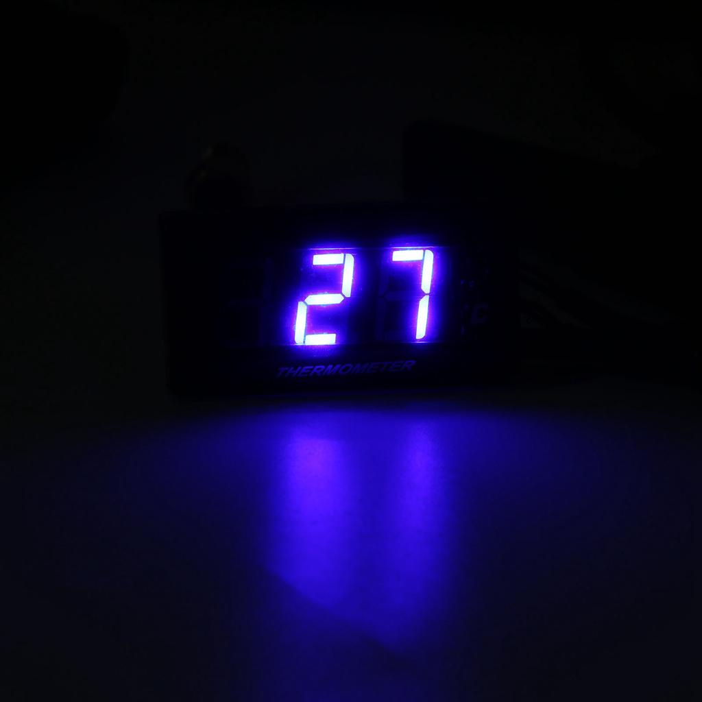 Motorcycle 12V LCD Super Slim Water Temperature Gauge With 18mm Sensor Adapter Replacement for