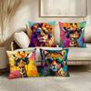 Adorable Animal-Print Pillows with Sunglasses and Headphones: Giraffe, Lion, and Leopard Designs! Sofa Cushion Cover