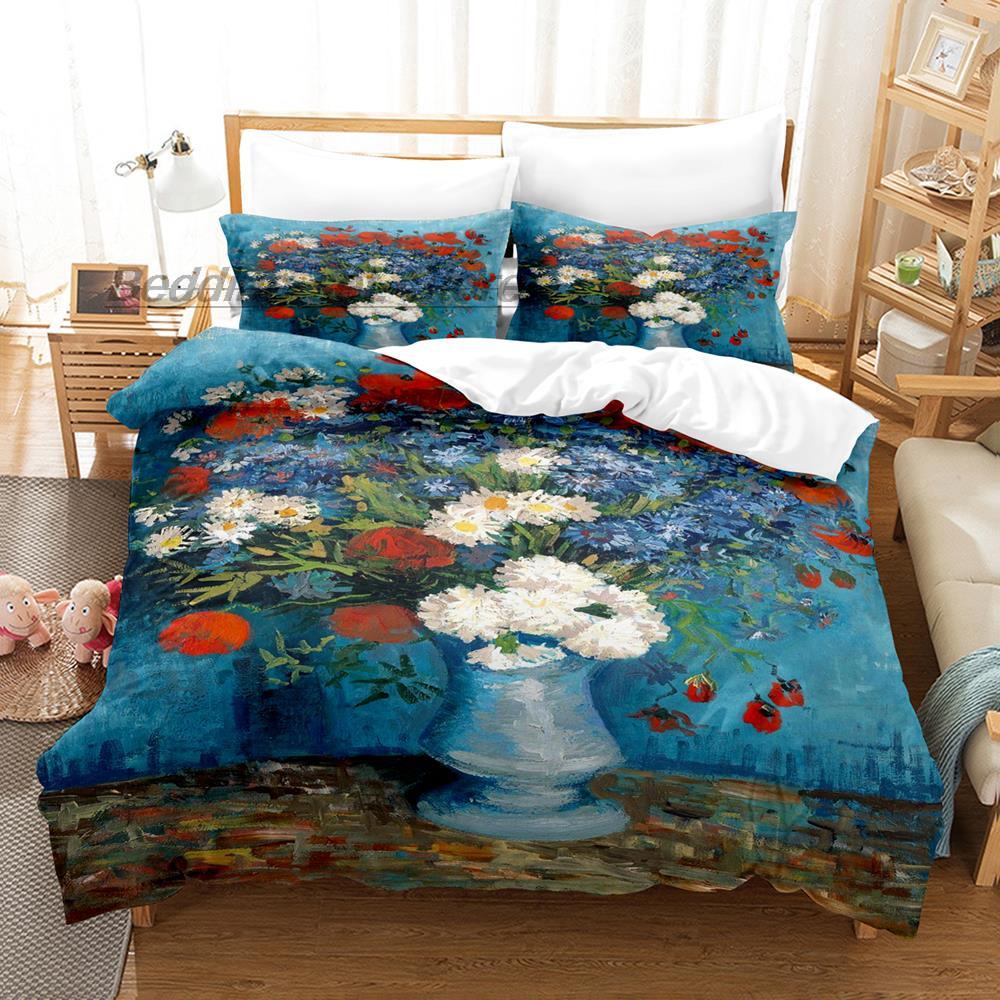 Van Gogh Bedding Collection Single Twin Full Queen King Size Bed Collection Aldult Kid Bedroom Duvetcover Collections 3D Retro Classic Bed Sheet Set