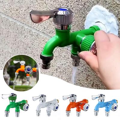 Dual-head Quick-Open Washer Faucet Resistant Sturdy Water Spigot Splitter For Laundry Room