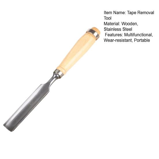 Golf Club Handle Tape Removal Stick with Wooden Handle Stainless Steel Golf Grip Tape Remover Graphite/Steel Shaft Tape Stripper