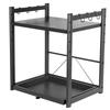Expandable Microwave Rack with Hooks Extendable Microwave Stand Non Slip Over Microwave Shelf Carbon Steel for Countertop