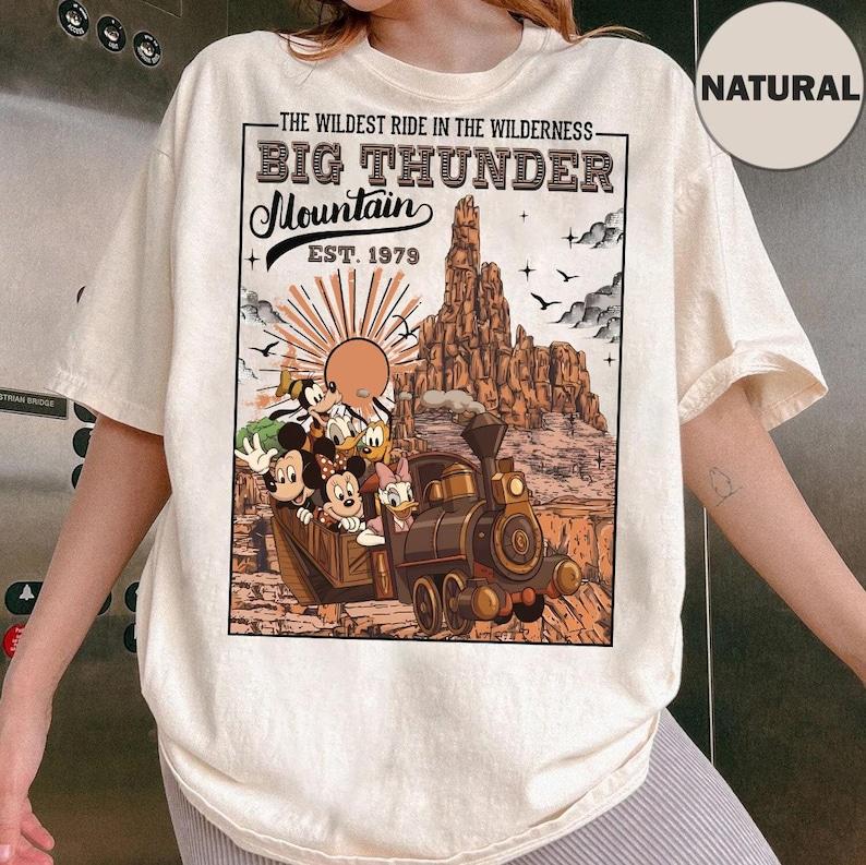 Mickey and Friends Disney Big Thunder Mountain Railroad Shirt Disneyland Family Vacation 2026 Magic Kingdom Wildest Ride Trip S