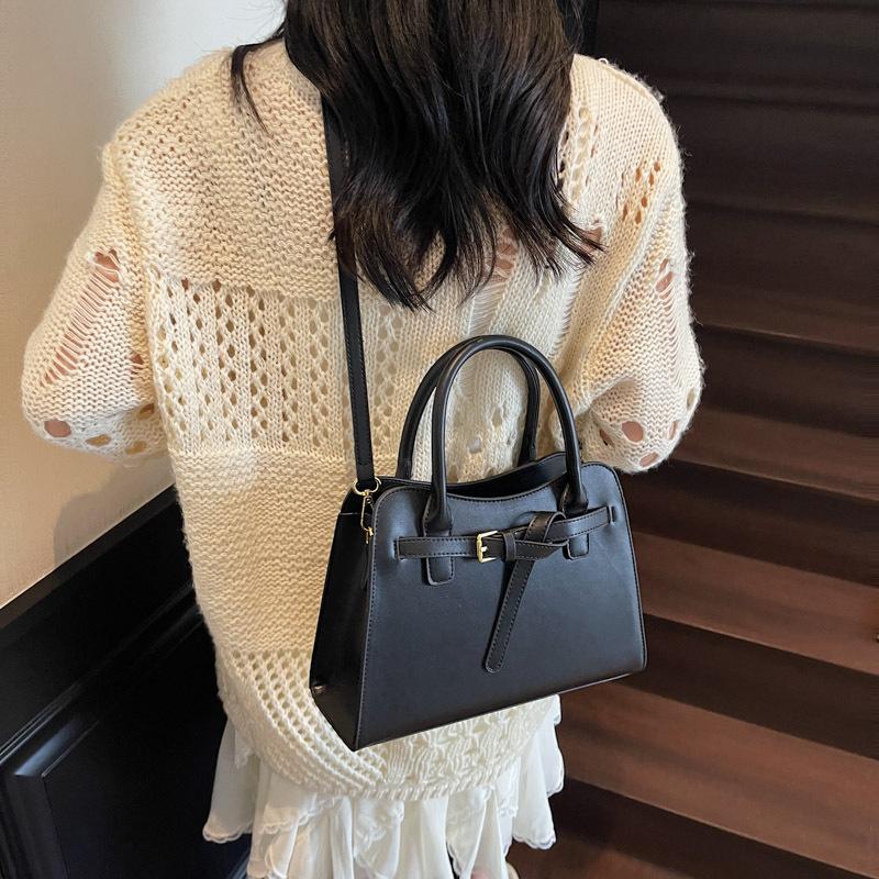 Textured Handbag Bag Women's New Simple Solid Color Shoulder Bag Trendy Fashion Messenger Bag