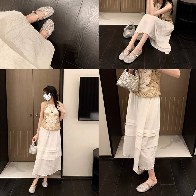 Small Man Increases the Height of Rhinestones Mary Jane Bag Head Half Slippers Women's New Summer Breathable Cool Slippers