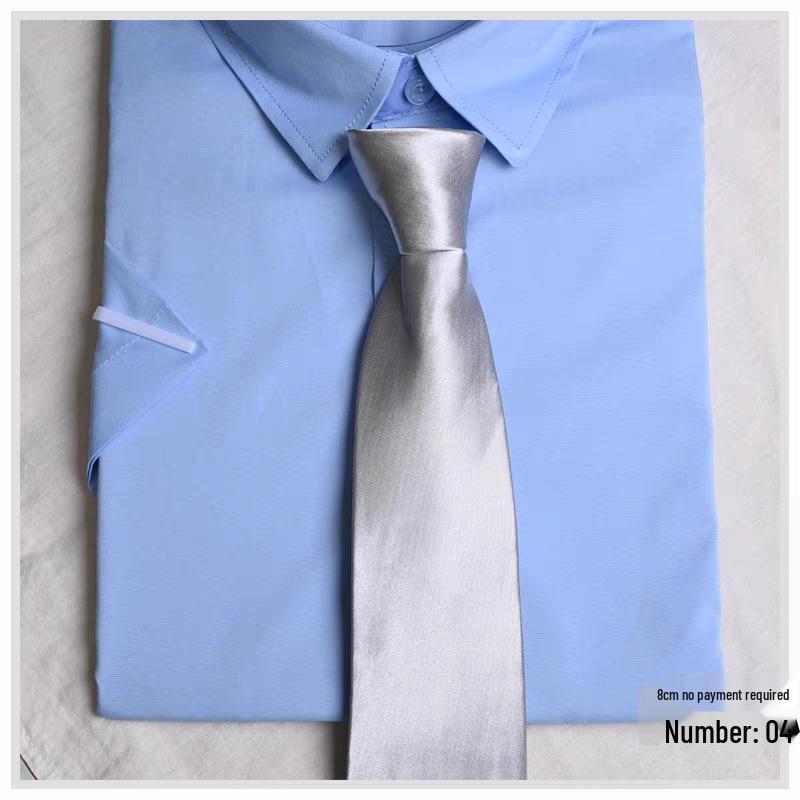 8cm Trendy Casual Korean Style Easy-Zip Solid Color Men s Tie